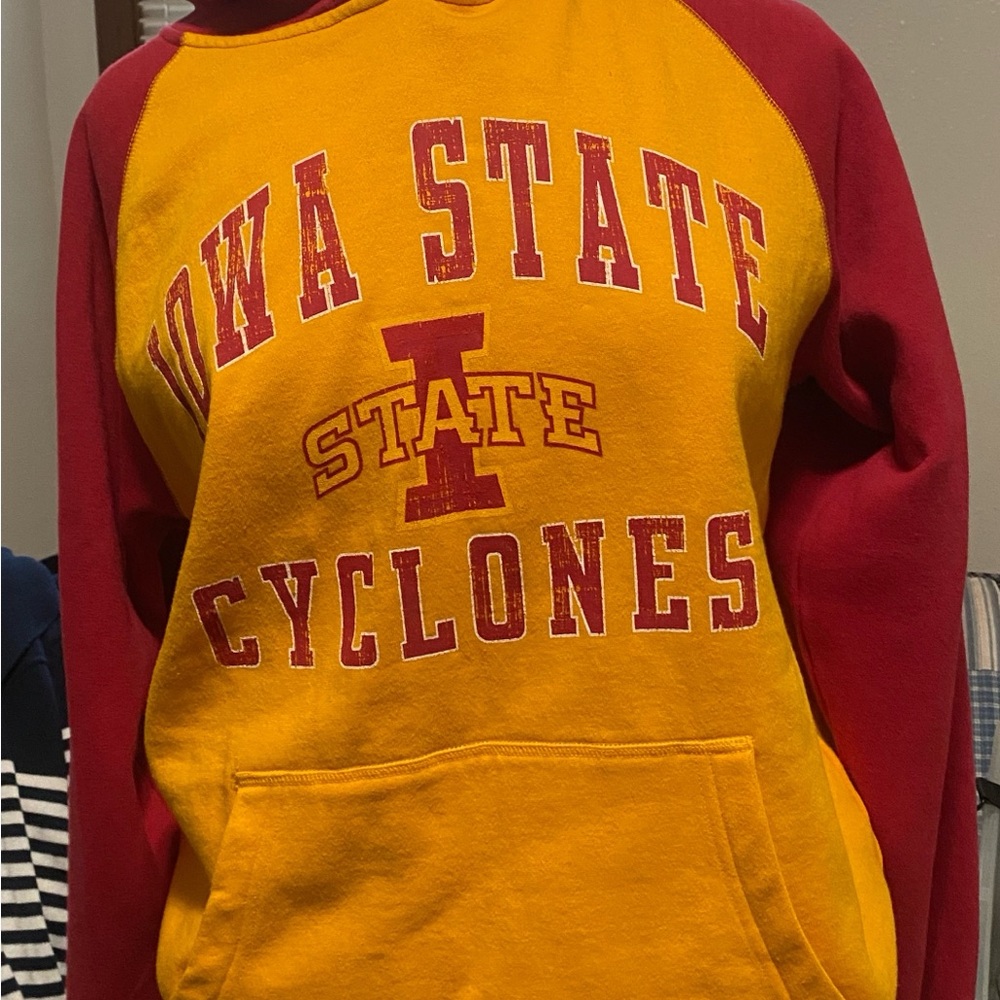 Colosseum Athletics Red and Yellow Hoodie
